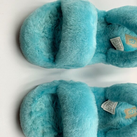 UGG Oh Yeah Slide Size 7 Slipper Shoe Teal Sky Blue - Picture 4 of 7